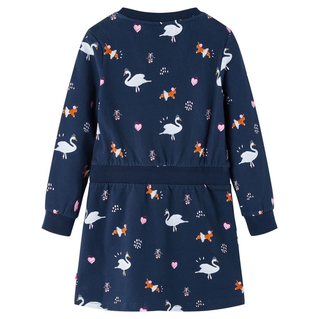 Rochie cu mâneci lungi pentru copii, bleumarin, 92