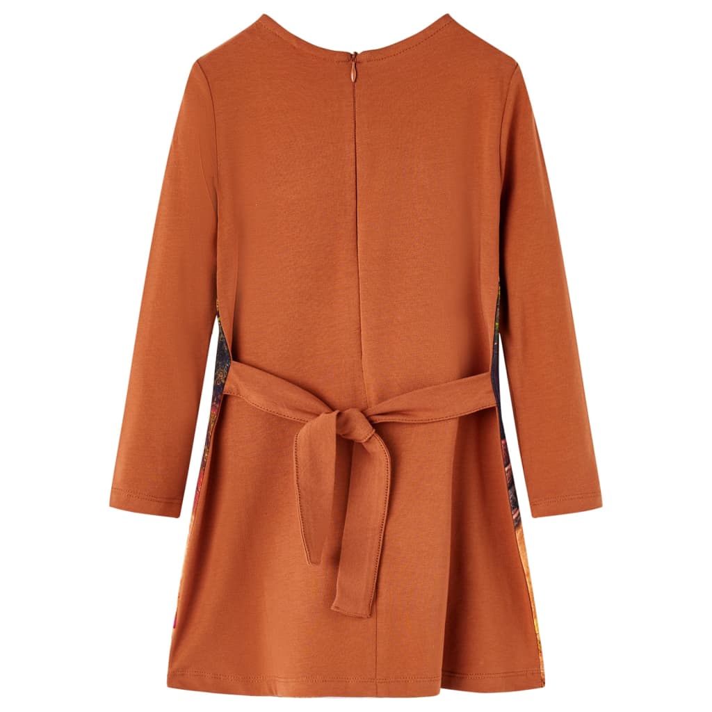 Rochie pentru copii cu mâneci lungi, coniac, 104 Rochie pentru copii cu mâneci lungi, coniac, 104