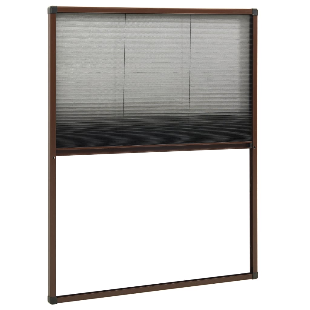 vidaXL Plasă insecte plisse pentru ferestre, maro, 60x80 cm, aluminiu