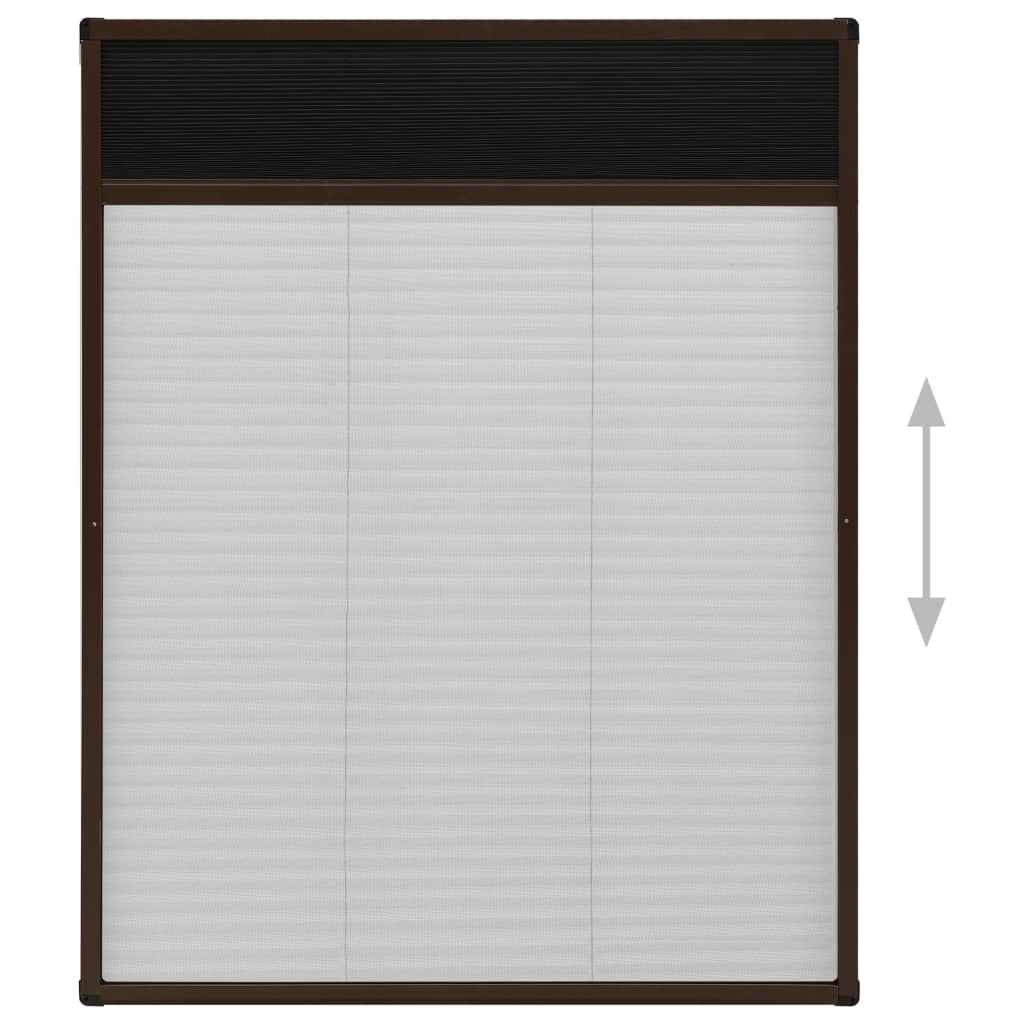 vidaXL Plasă insecte plisse pentru ferestre, maro, 60x80 cm, aluminiu