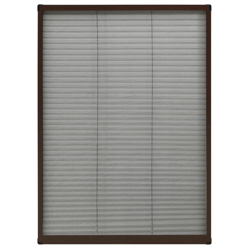 vidaXL Plasă insecte plisse pentru ferestre, maro, 80x120 cm, aluminiu vidaXL Plasă insecte plisse pentru ferestre, maro, 80x120 cm, aluminiu