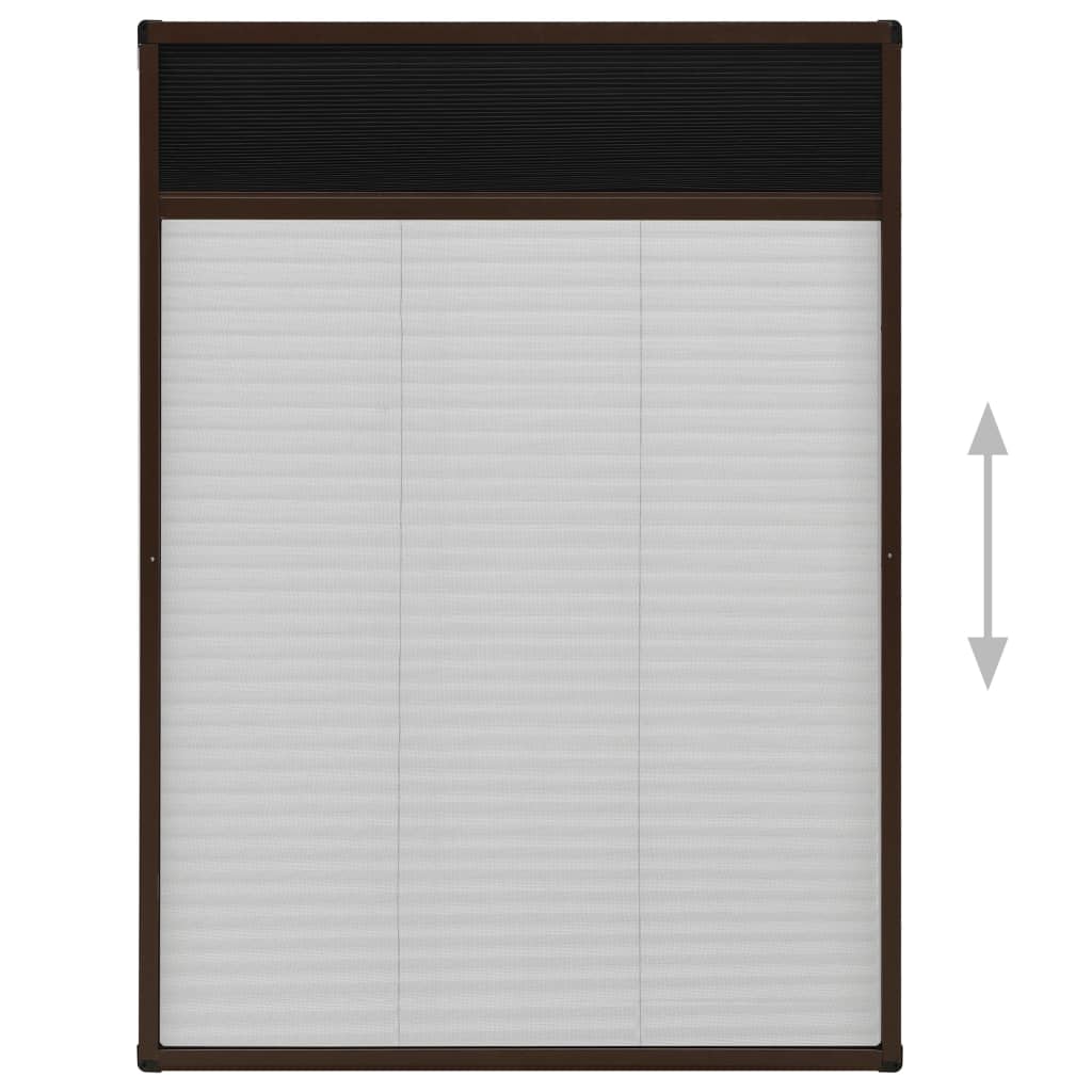 vidaXL Plasă insecte plisse pentru ferestre, maro, 80x120 cm, aluminiu vidaXL Plasă insecte plisse pentru ferestre, maro, 80x120 cm, aluminiu