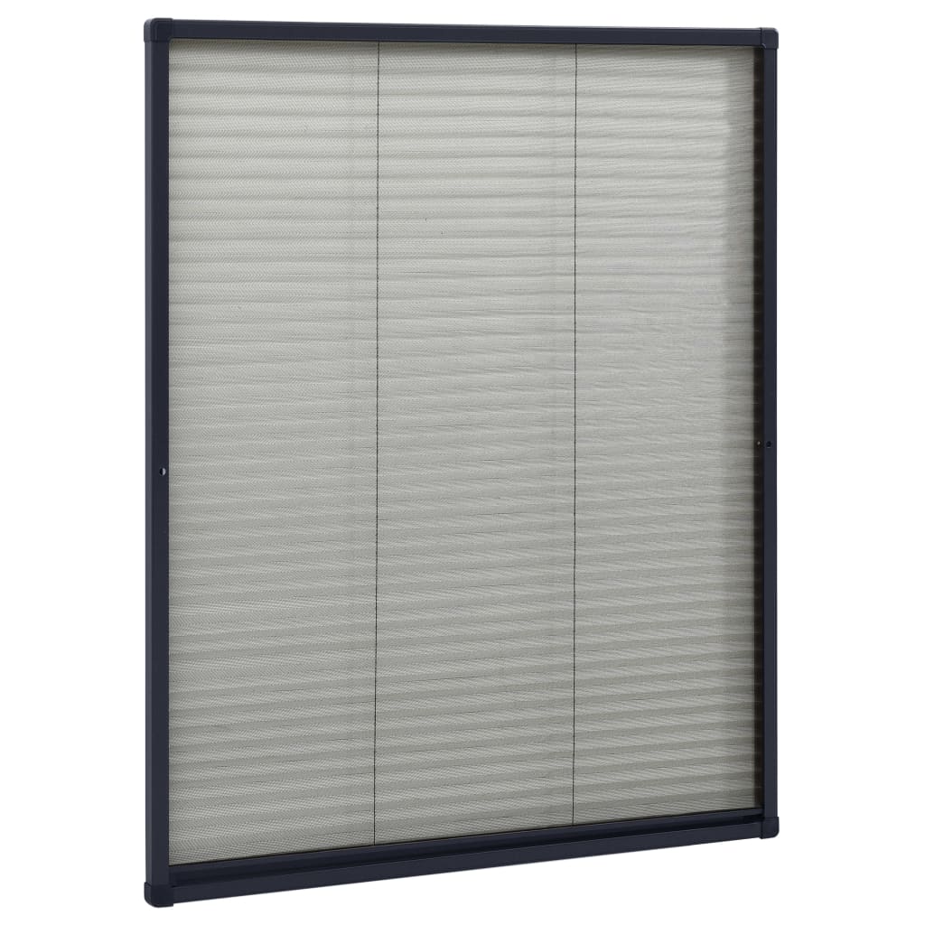 vidaXL Plasă insecte plisse de ferestre, antracit, 60x80 cm, aluminiu vidaXL Plasă insecte plisse de ferestre, antracit, 60x80 cm, aluminiu