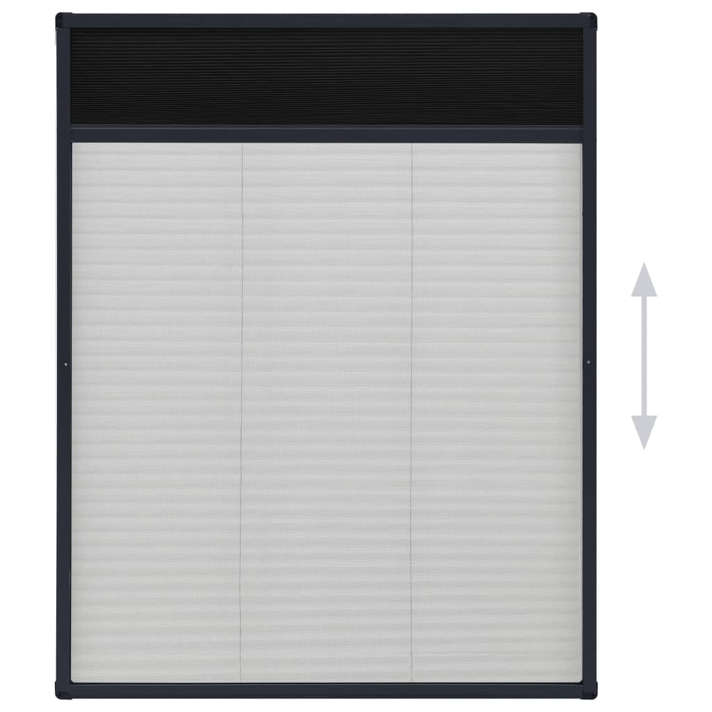 vidaXL Plasă insecte plisse de ferestre, antracit, 60x80 cm, aluminiu vidaXL Plasă insecte plisse de ferestre, antracit, 60x80 cm, aluminiu