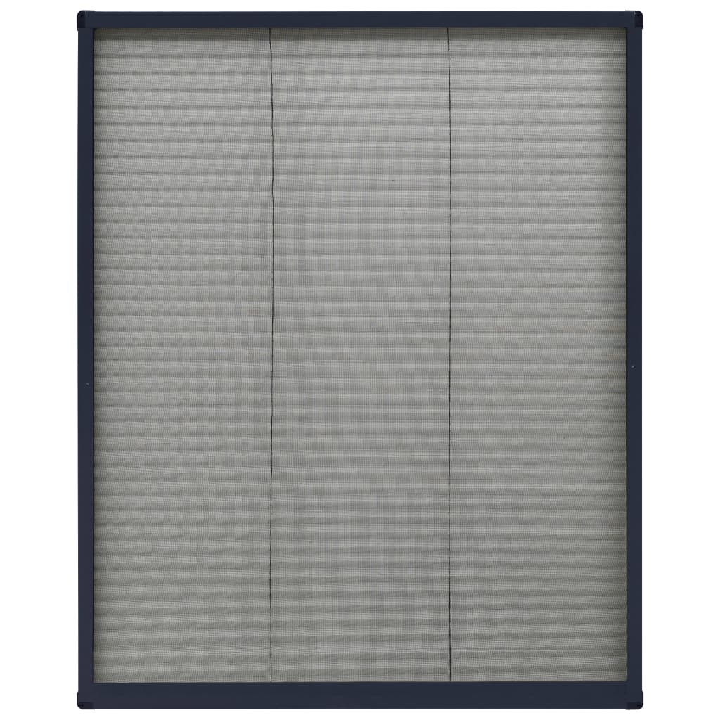 vidaXL Plasă insecte plisse de ferestre, antracit, 60x80 cm, aluminiu vidaXL Plasă insecte plisse de ferestre, antracit, 60x80 cm, aluminiu