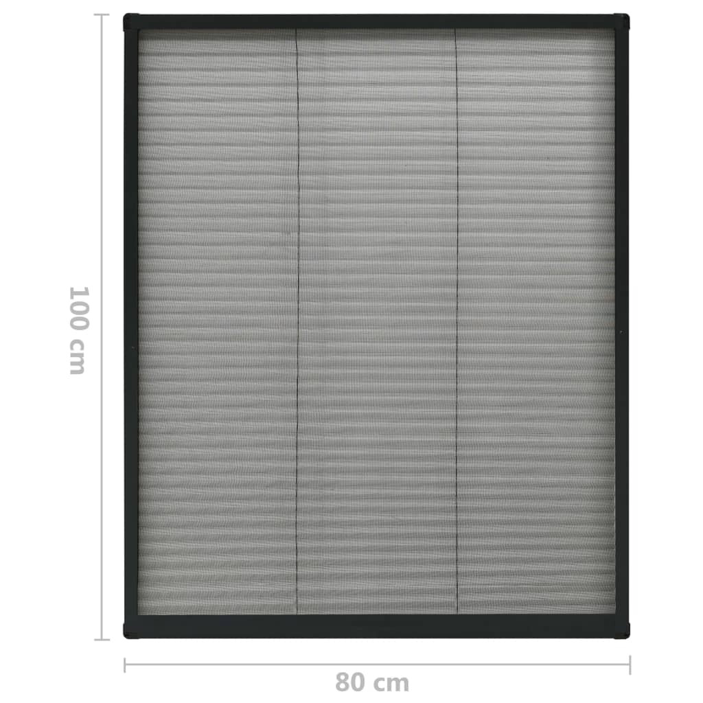 vidaXL Ecran insecte pentru ferestre, antracit, 80x100 cm, aluminiu vidaXL Ecran insecte pentru ferestre, antracit, 80x100 cm, aluminiu