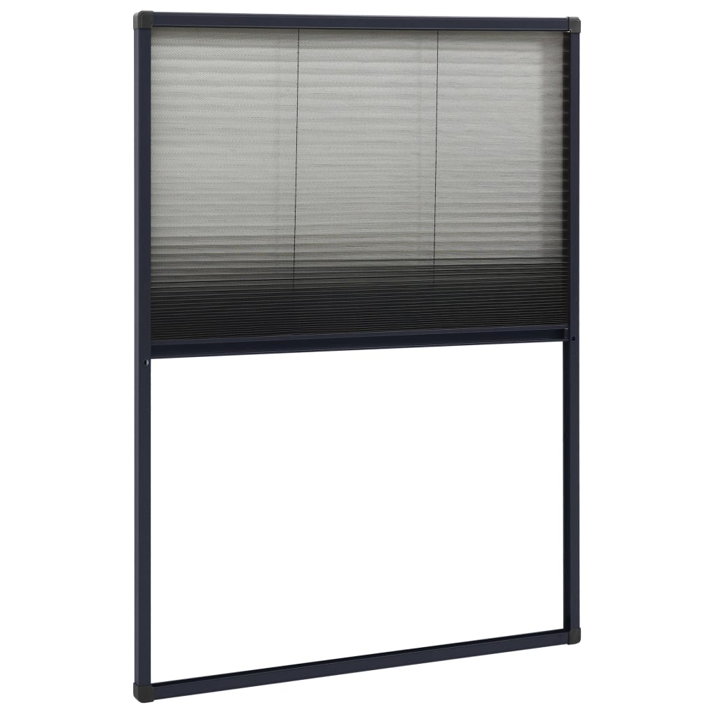 vidaXL Plasă insecte plisse de ferestre, antracit, 80x120 cm, aluminiu vidaXL Plasă insecte plisse de ferestre, antracit, 80x120 cm, aluminiu