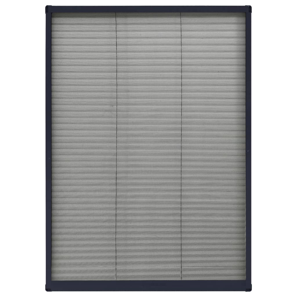 vidaXL Plasă insecte plisse de ferestre, antracit, 80x120 cm, aluminiu vidaXL Plasă insecte plisse de ferestre, antracit, 80x120 cm, aluminiu