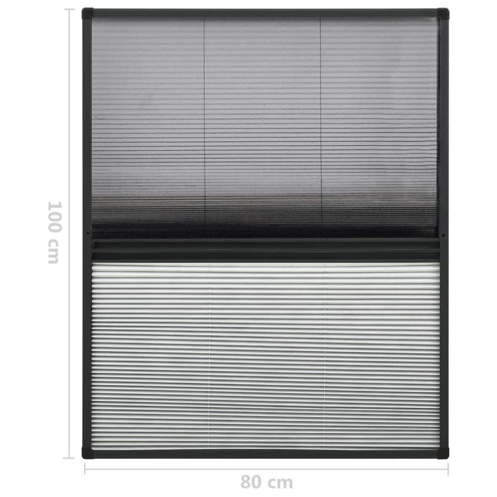 vidaXL Plasă insecte pentru ferestre, 80x100 cm, aluminiu, cu umbrar vidaXL Plasă insecte pentru ferestre, 80x100 cm, aluminiu, cu umbrar