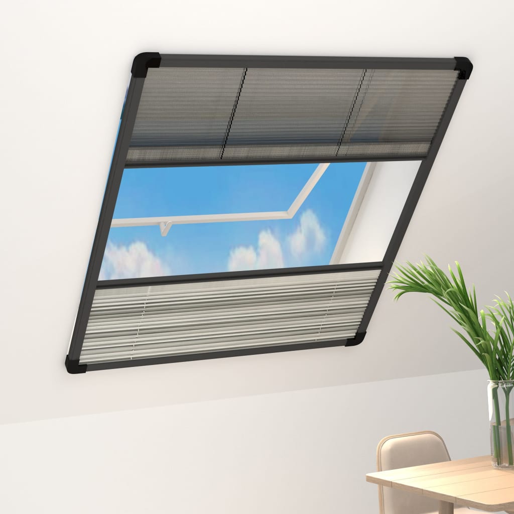 vidaXL Plasă insecte pentru ferestre, 80x100 cm, aluminiu, cu umbrar vidaXL Plasă insecte pentru ferestre, 80x100 cm, aluminiu, cu umbrar