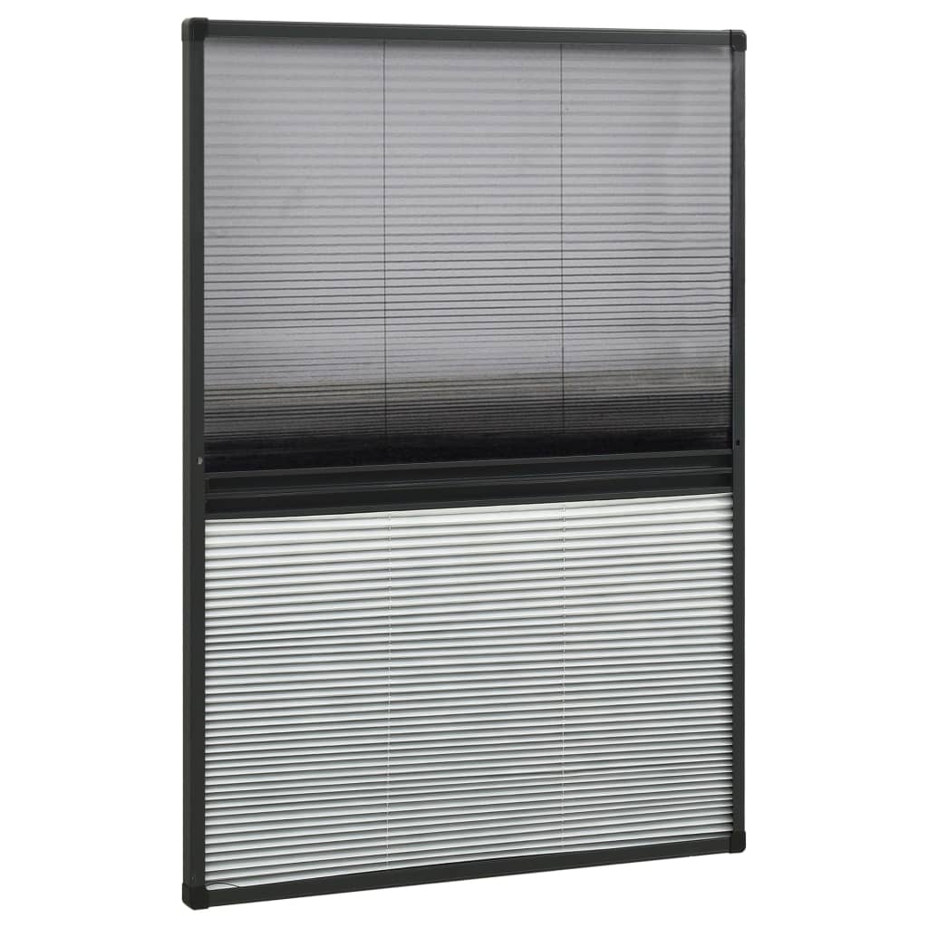 vidaXL Ecran insecte pentru ferestre, cu umbrar, 80x120 cm, aluminiu vidaXL Ecran insecte pentru ferestre, cu umbrar, 80x120 cm, aluminiu