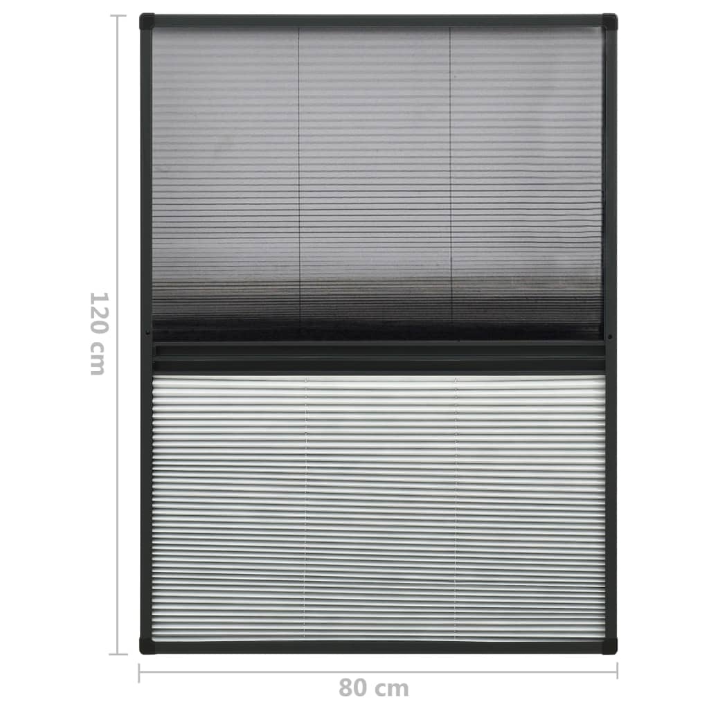 vidaXL Ecran insecte pentru ferestre, cu umbrar, 80x120 cm, aluminiu vidaXL Ecran insecte pentru ferestre, cu umbrar, 80x120 cm, aluminiu