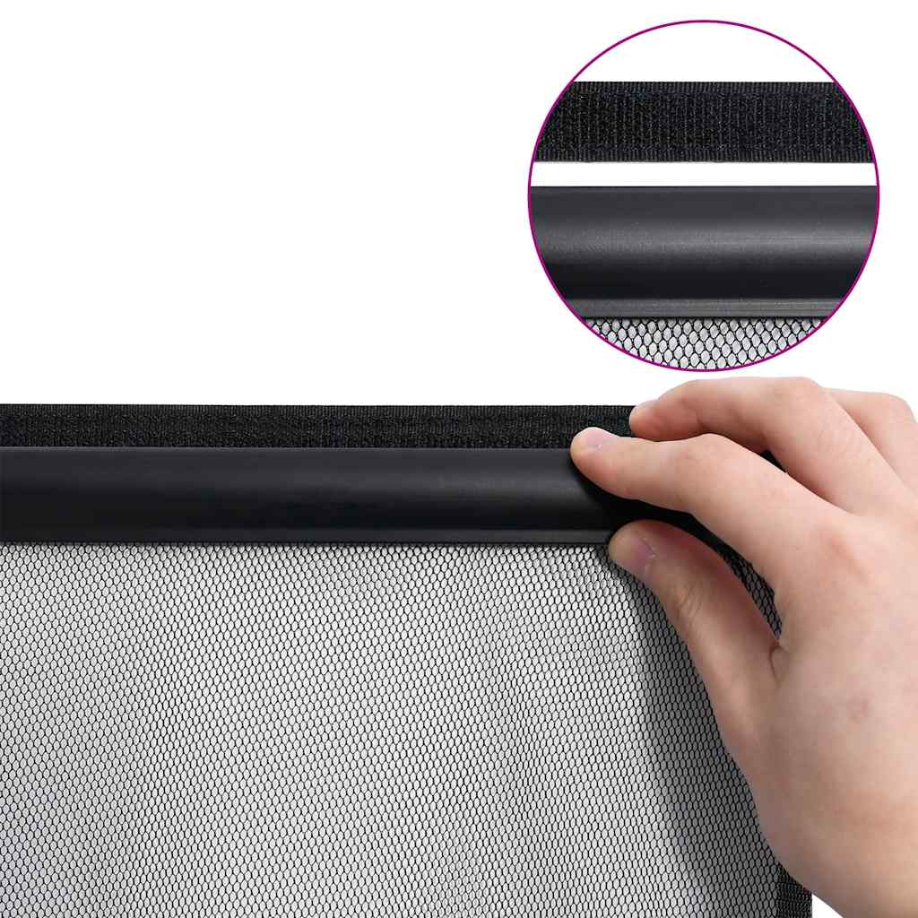 vidaXL Paravan antiinsecte cu perdea plasă neagră 100x220 cm poliester vidaXL Paravan antiinsecte cu perdea plasă neagră 100x220 cm poliester