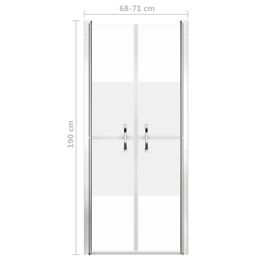 vidaXL Ușă cabină de duș, jumătate mat, 71 x 190 cm, ESG vidaXL Ușă cabină de duș, jumătate mat, 71 x 190 cm, ESG