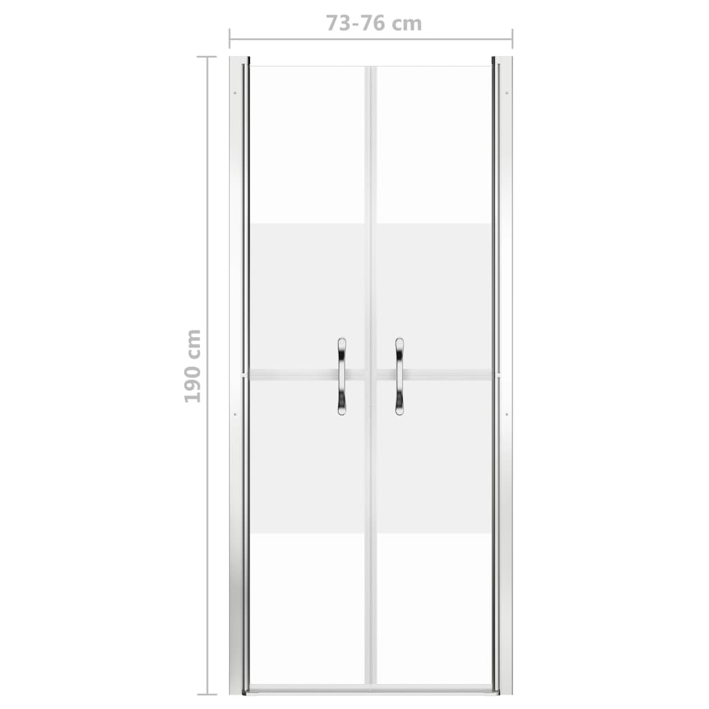 vidaXL Ușă cabină de duș, jumătate mat, 76 x 190 cm, ESG vidaXL Ușă cabină de duș, jumătate mat, 76 x 190 cm, ESG