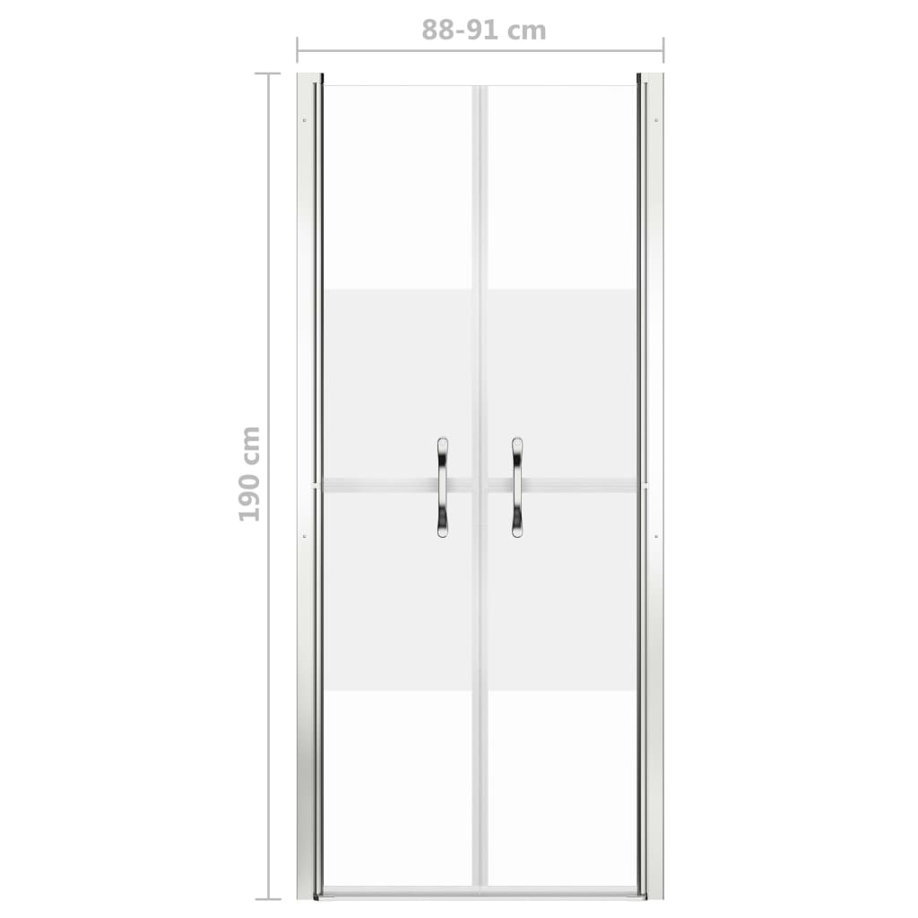 vidaXL Ușă cabină de duș, jumătate mat, 91 x 190 cm, ESG vidaXL Ușă cabină de duș, jumătate mat, 91 x 190 cm, ESG