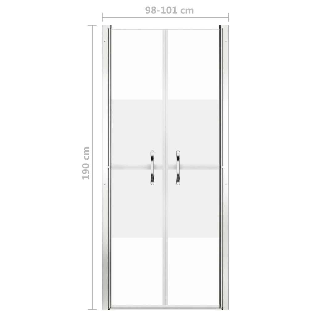 vidaXL Ușă cabină de duș, jumătate mat, 101 x 190 cm, ESG vidaXL Ușă cabină de duș, jumătate mat, 101 x 190 cm, ESG