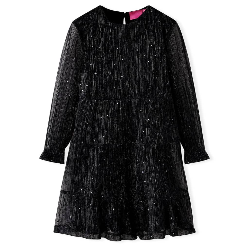Rochie pentru copii cu mâneci lungi, negru, 92 Rochie pentru copii cu mâneci lungi, negru, 92