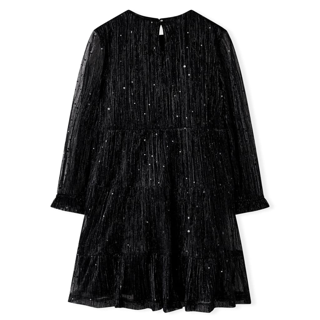 Rochie pentru copii cu mâneci lungi, negru, 128 Rochie pentru copii cu mâneci lungi, negru, 128