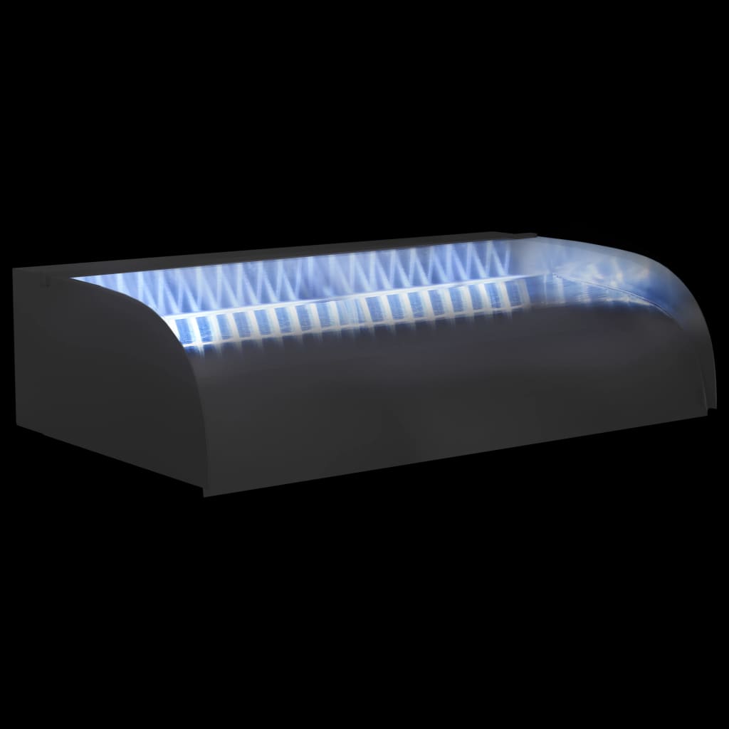 vidaXL Cascadă cu LED-uri, 60x34x14 cm, oțel inoxidabil 304