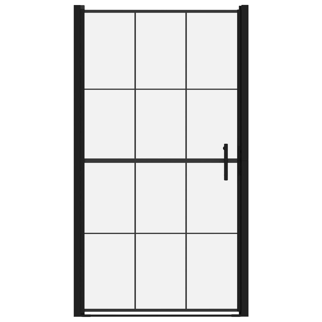 vidaXL Ușă de duș, negru, 100 x 178 cm, sticlă securizată