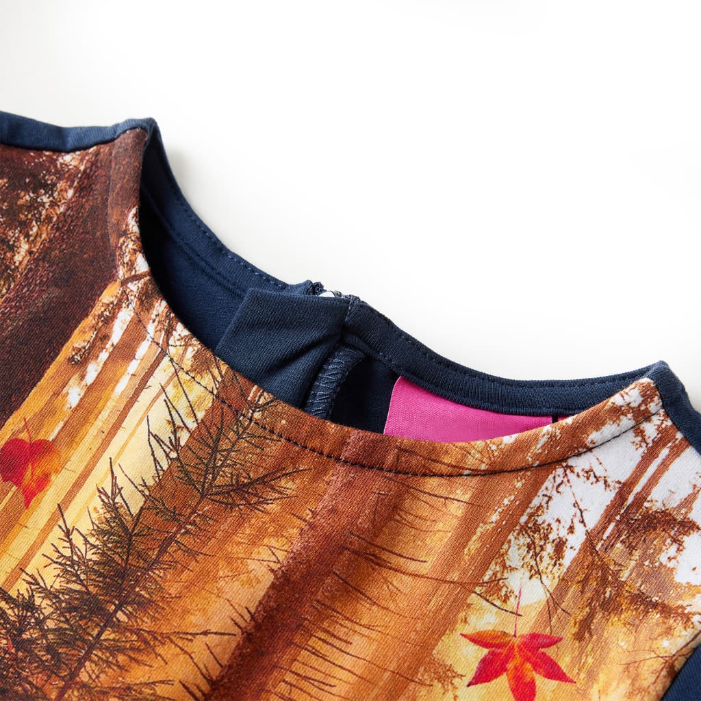 Rochie pentru copii cu mâneci lungi, bleumarin, 116