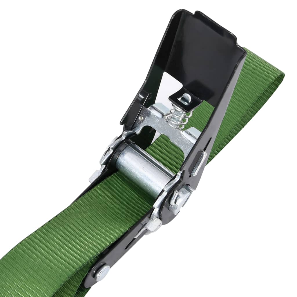 vidaXL Chingi de fixare cu clichet, 4 buc., verde, 6 m, 800 daN vidaXL Chingi de fixare cu clichet, 4 buc., verde, 6 m, 800 daN