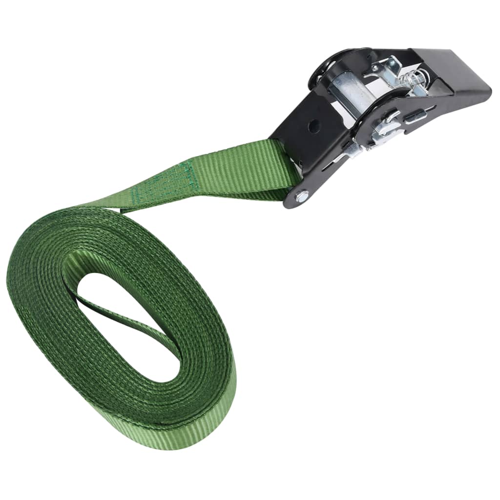 vidaXL Chingi de fixare cu clichet, 20 buc., verde, 6 m, 800 daN vidaXL Chingi de fixare cu clichet, 20 buc., verde, 6 m, 800 daN