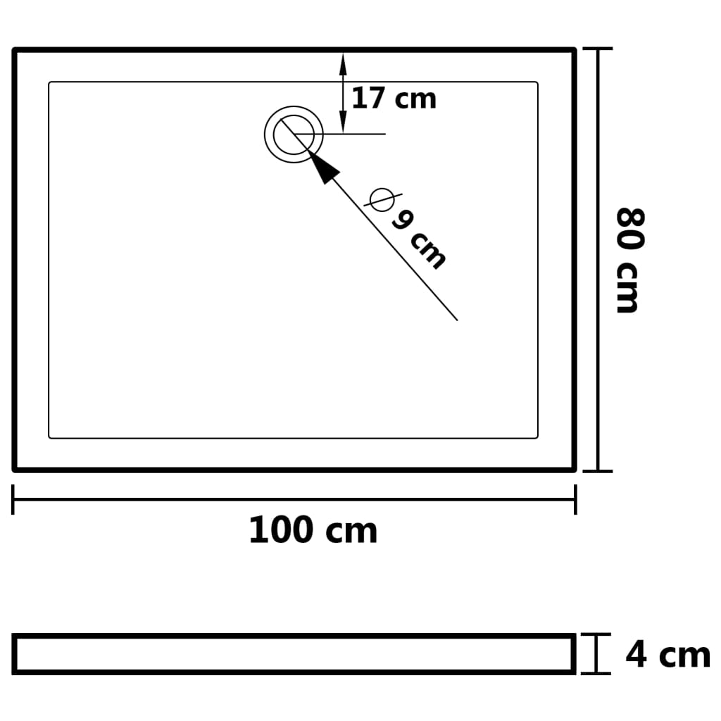 vidaXL Cădiță de duș cu puncte, alb, 80x100x4 cm, ABS vidaXL Cădiță de duș cu puncte, alb, 80x100x4 cm, ABS
