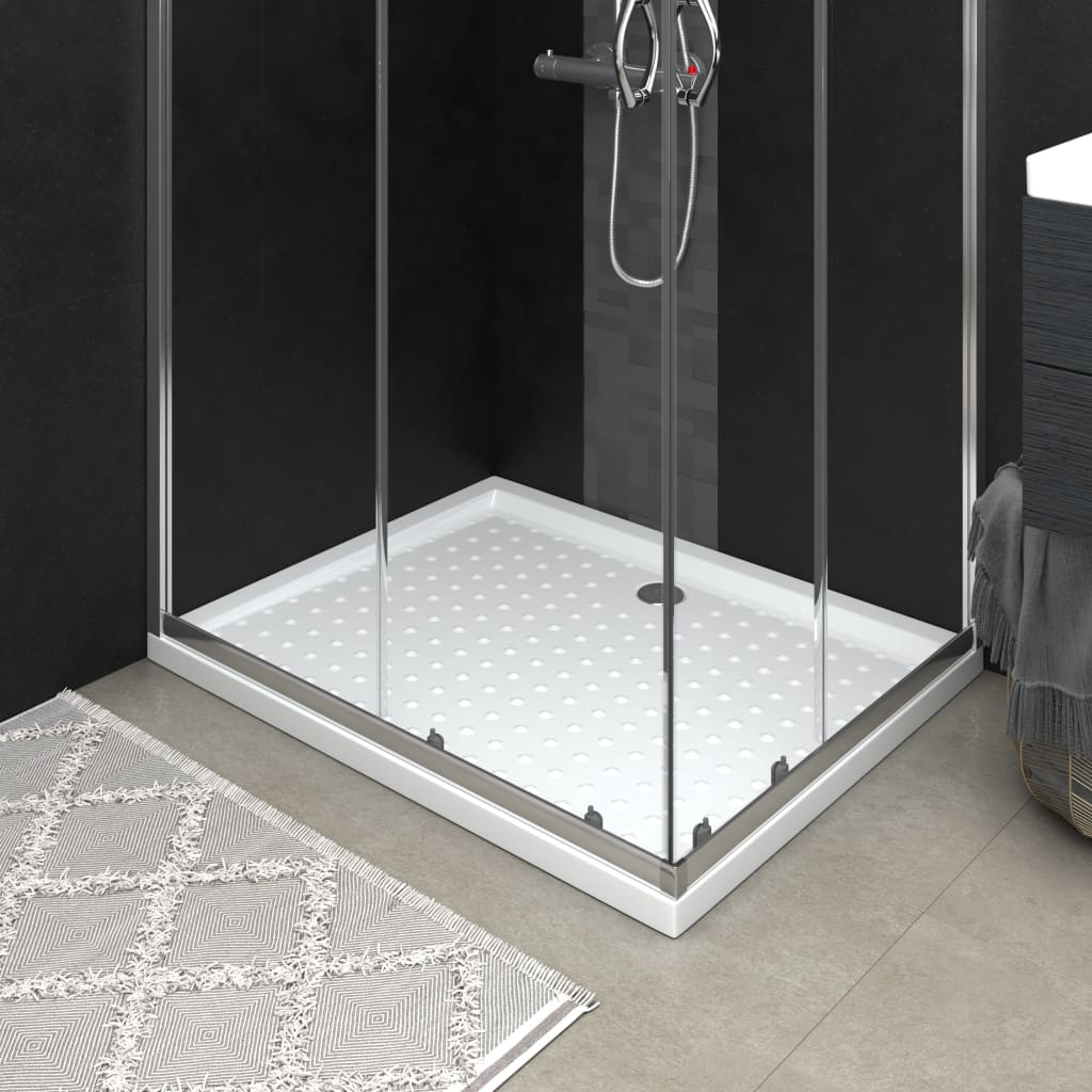 vidaXL Cădiță de duș cu puncte, alb, 80x100x4 cm, ABS vidaXL Cădiță de duș cu puncte, alb, 80x100x4 cm, ABS