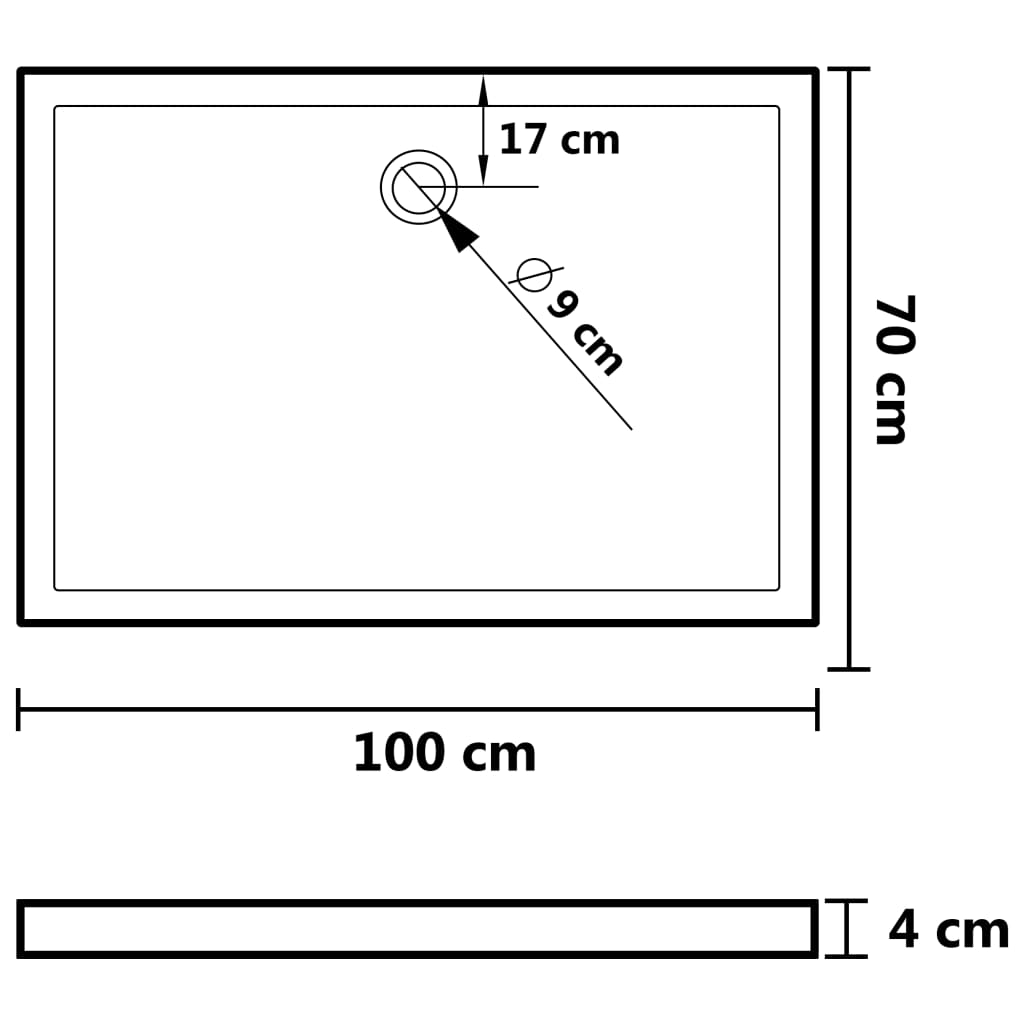 vidaXL Cădiță de duș cu puncte, alb, 70x100x4 cm, ABS vidaXL Cădiță de duș cu puncte, alb, 70x100x4 cm, ABS