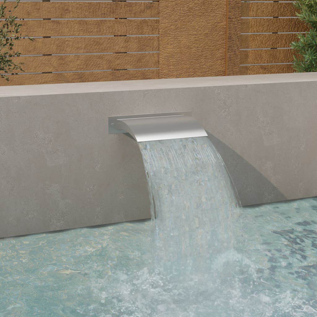 vidaXL Fântână de piscină, argintiu, 45x9x26 cm, oțel inoxidabil vidaXL Fântână de piscină, argintiu, 45x9x26 cm, oțel inoxidabil