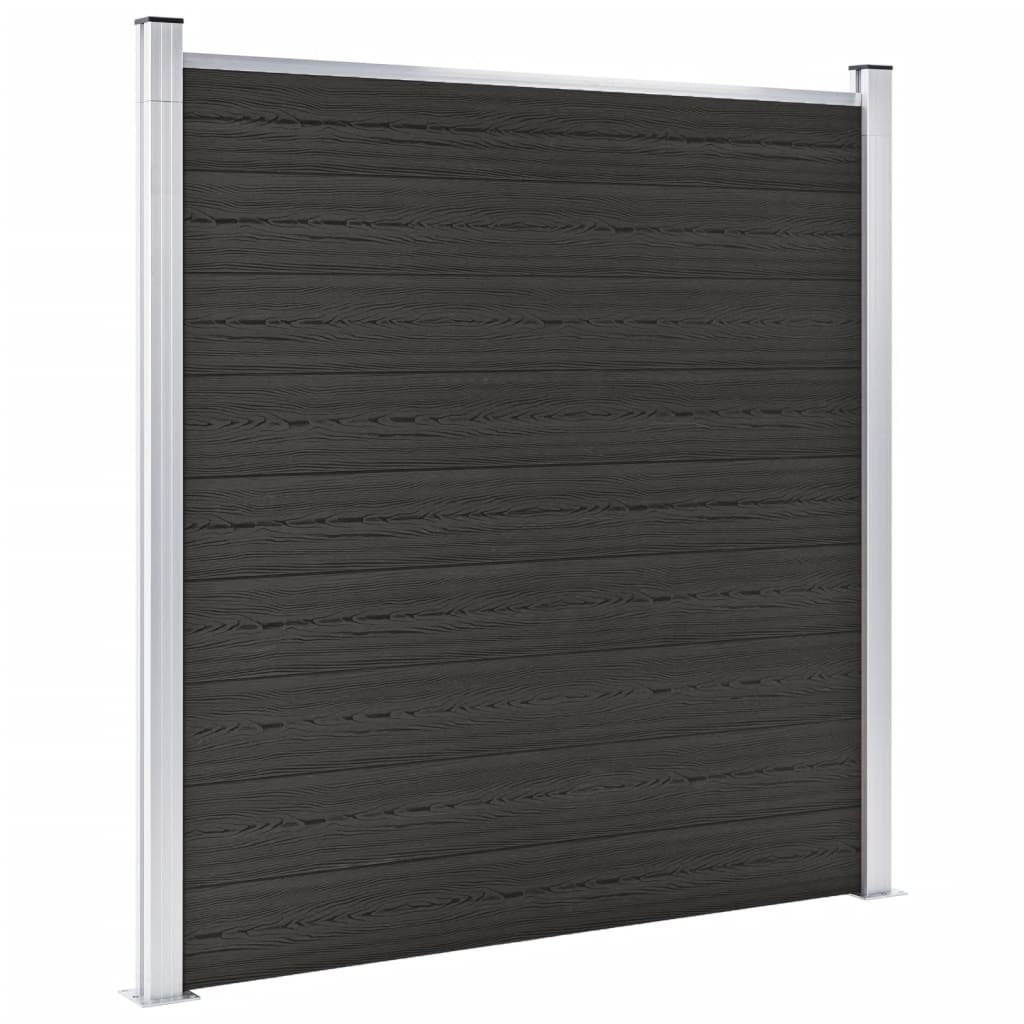 vidaXL Panou de gard, negru, 180x186 cm, WPC vidaXL Panou de gard, negru, 180x186 cm, WPC