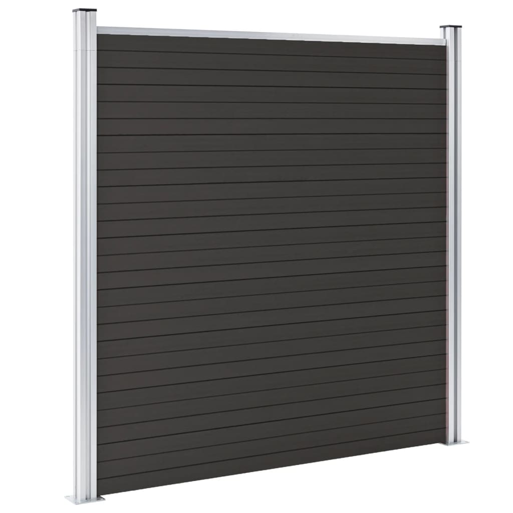 vidaXL Panou de gard, negru, 180x186 cm, WPC vidaXL Panou de gard, negru, 180x186 cm, WPC