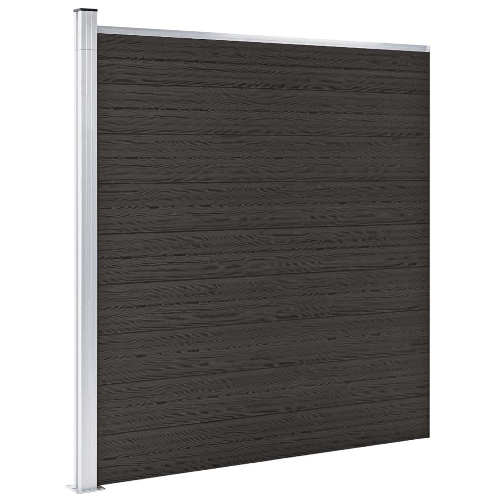 vidaXL Panou de gard, negru, 175x186 cm, WPC vidaXL Panou de gard, negru, 175x186 cm, WPC