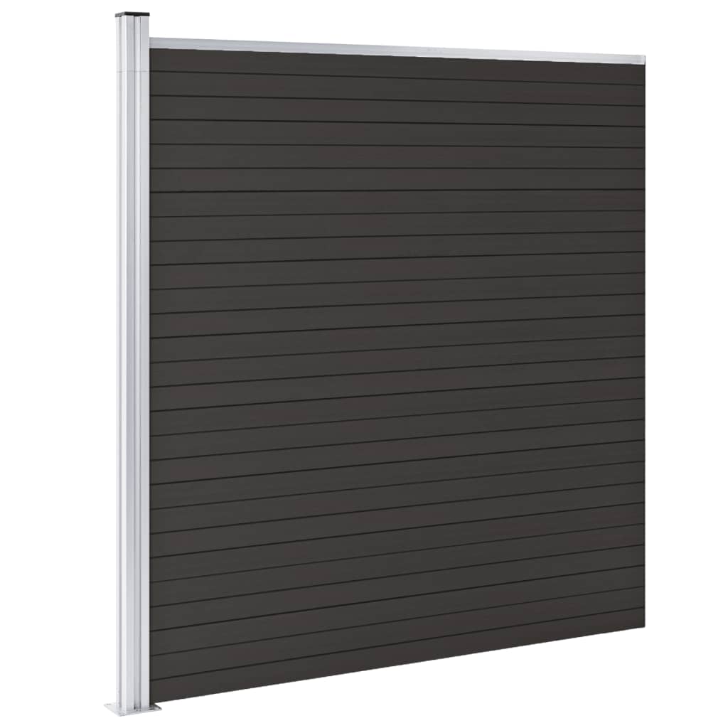 vidaXL Panou de gard, negru, 175x186 cm, WPC vidaXL Panou de gard, negru, 175x186 cm, WPC