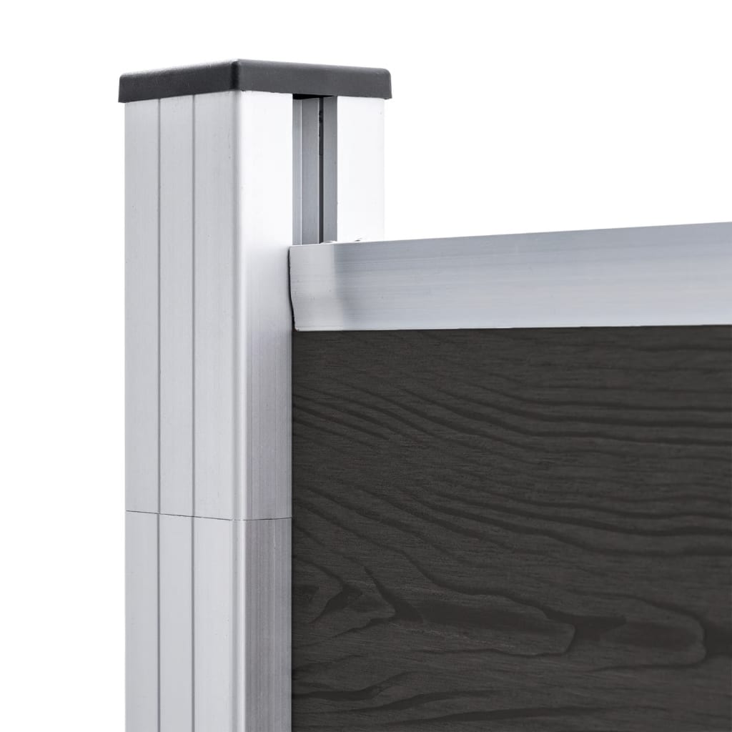 vidaXL Panou de gard, negru, 175x186 cm, WPC vidaXL Panou de gard, negru, 175x186 cm, WPC