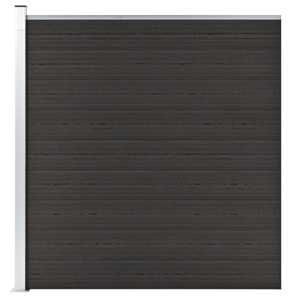 vidaXL Panou de gard, negru, 175x186 cm, WPC vidaXL Panou de gard, negru, 175x186 cm, WPC
