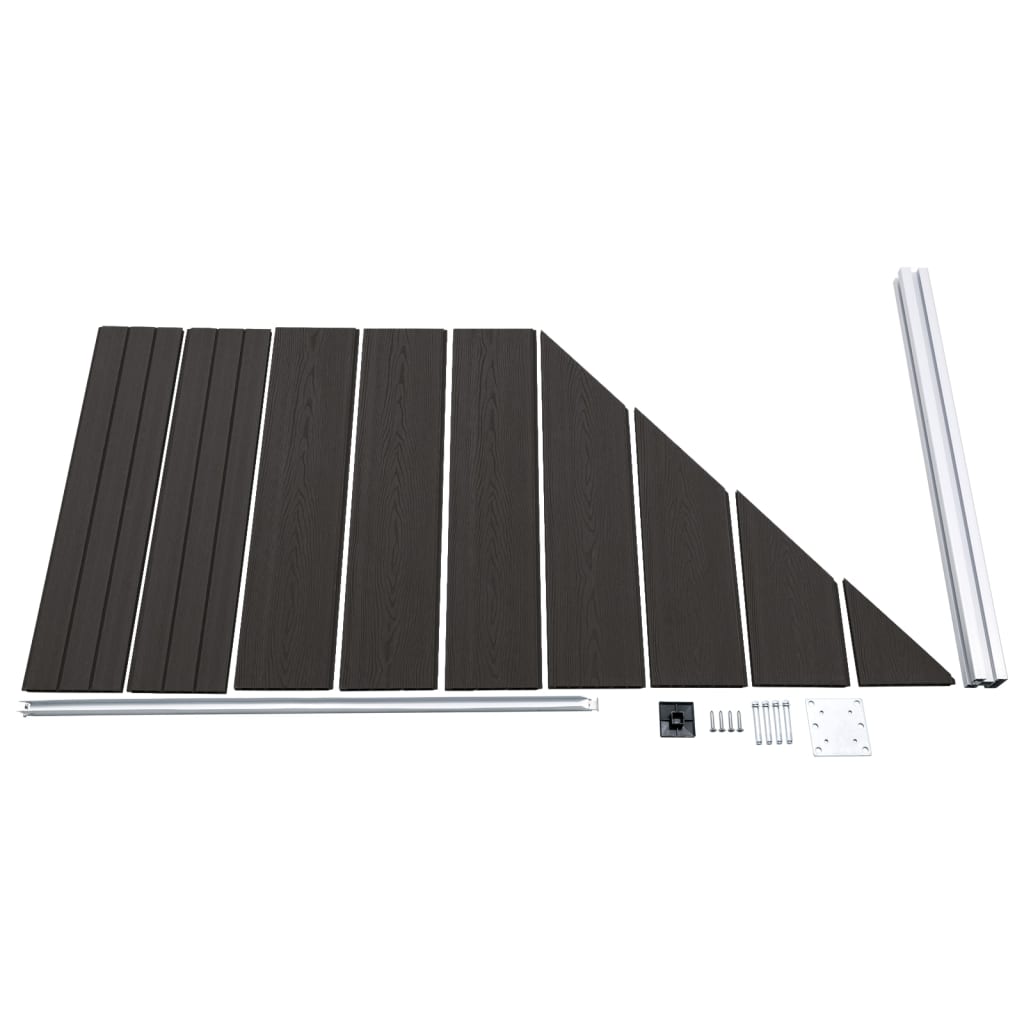 vidaXL Panou de gard, negru, 95 x (105-180) cm, WPC vidaXL Panou de gard, negru, 95 x (105-180) cm, WPC