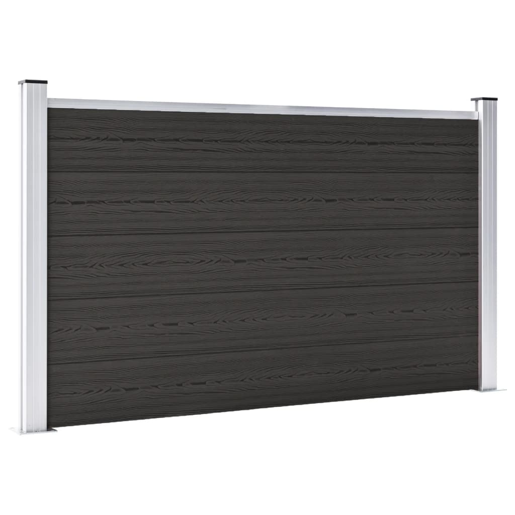 vidaXL Panou de gard, 180x105 cm, negru, WPC vidaXL Panou de gard, 180x105 cm, negru, WPC