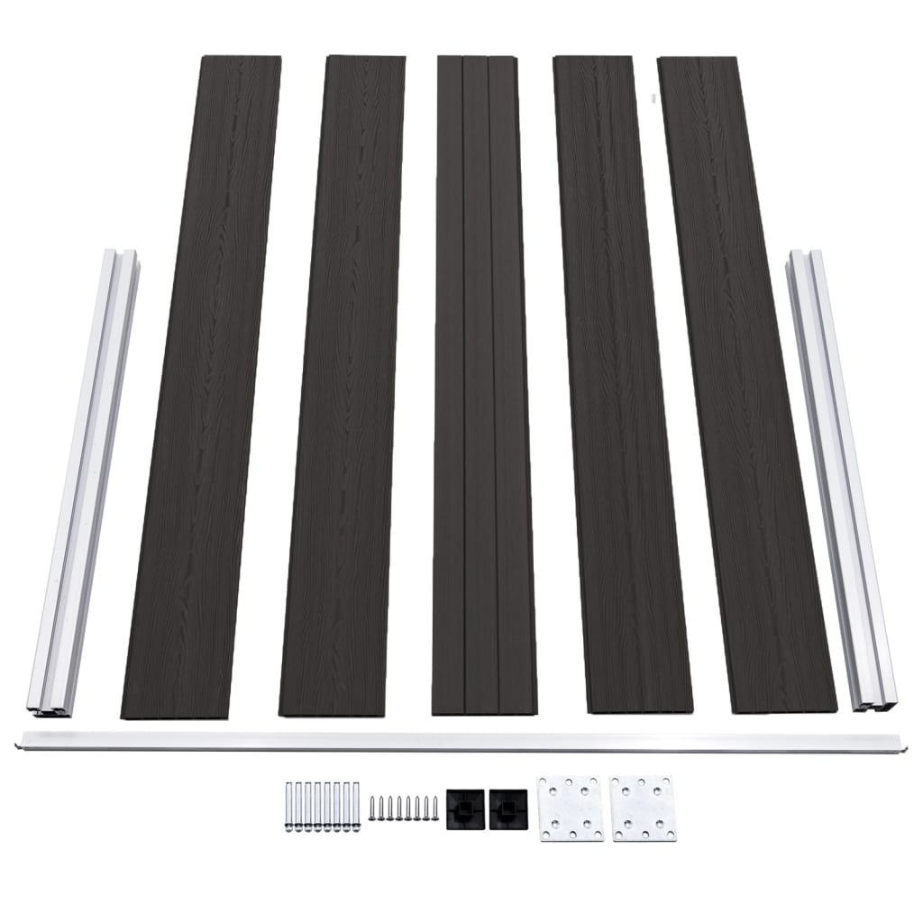 vidaXL Panou de gard, 180x105 cm, negru, WPC vidaXL Panou de gard, 180x105 cm, negru, WPC