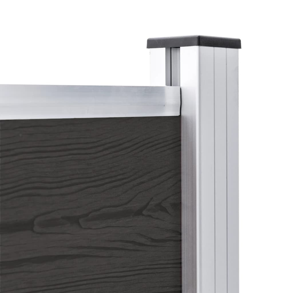 vidaXL Panou de gard, 180x105 cm, negru, WPC vidaXL Panou de gard, 180x105 cm, negru, WPC