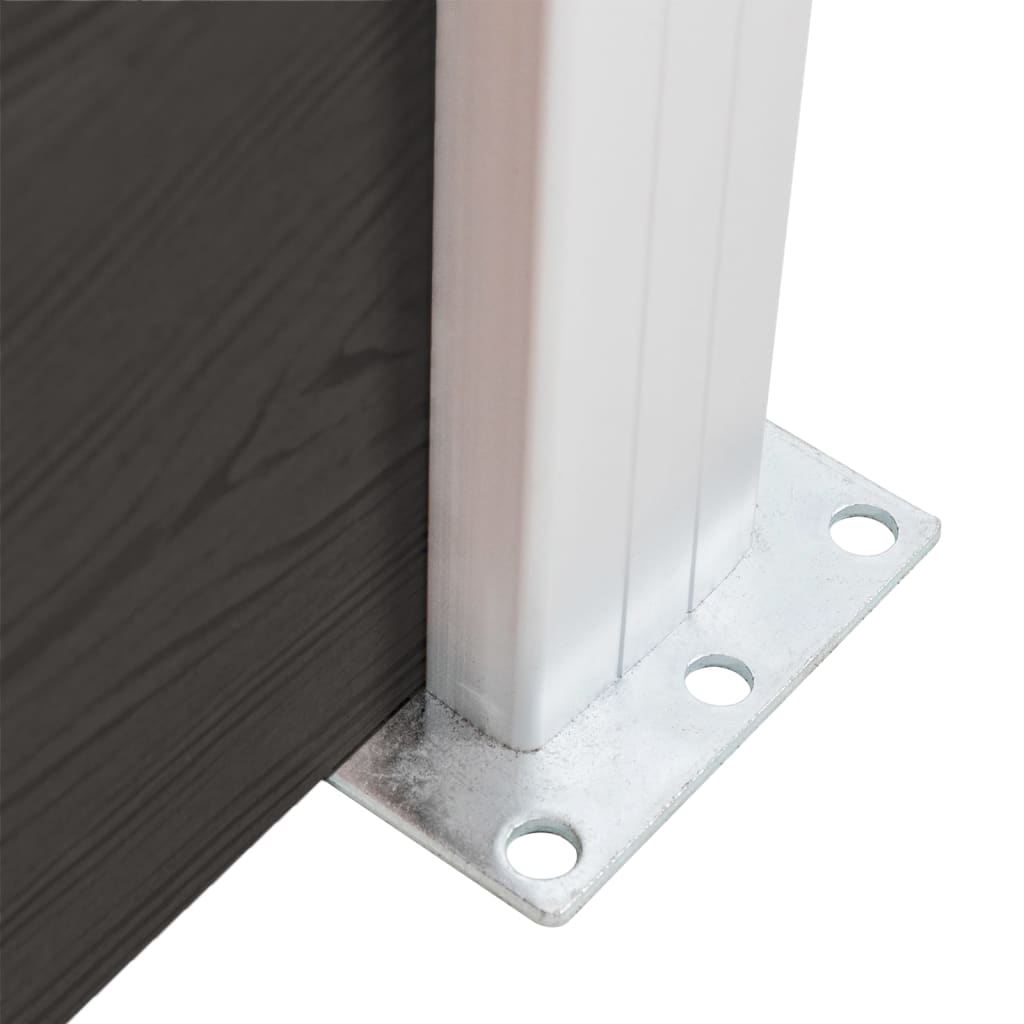 vidaXL Set de panouri de gard, negru, 175x105 cm, WPC
