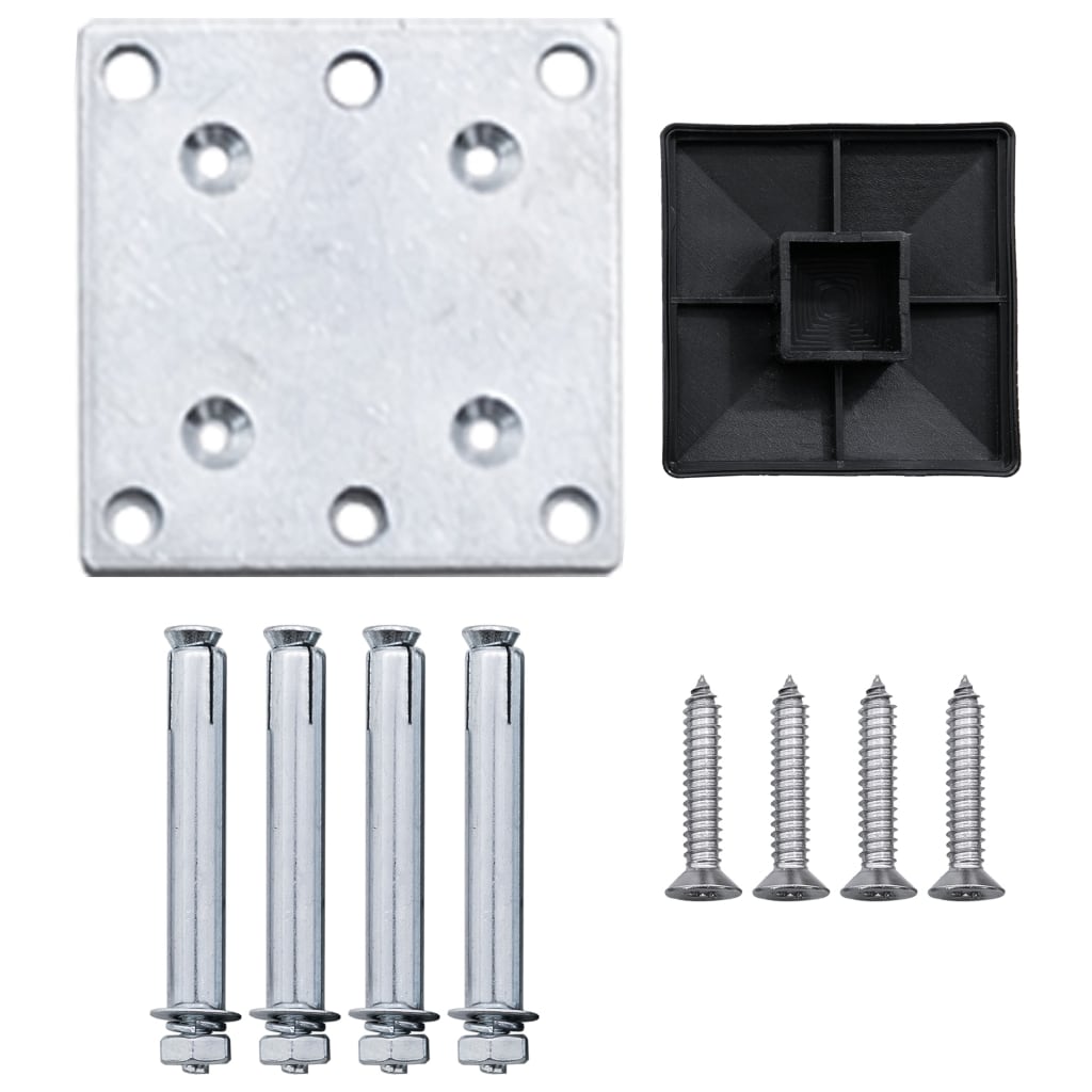 vidaXL Set de panouri de gard, negru, 175x105 cm, WPC