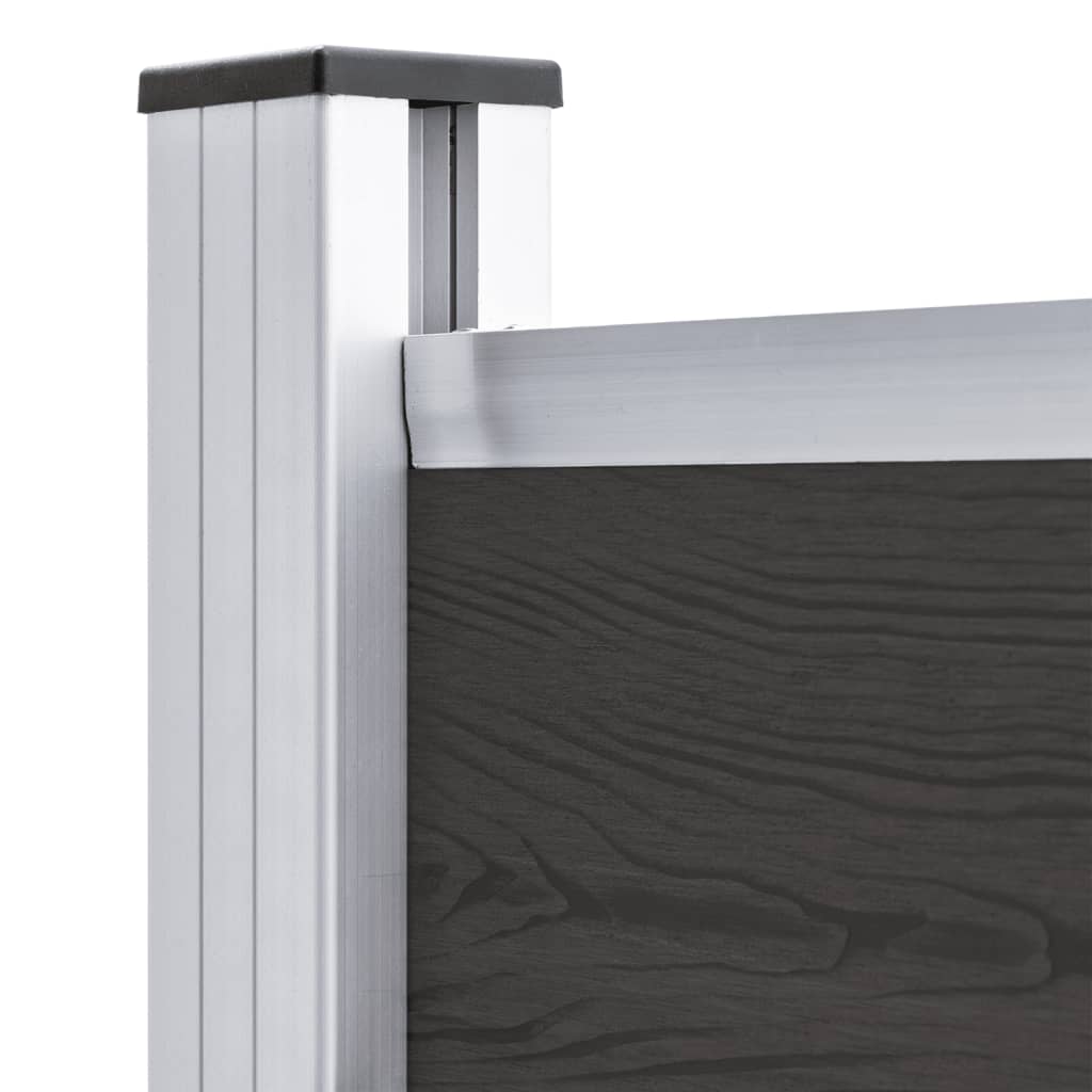 vidaXL Panou de gard, negru, 95x186 cm, WPC vidaXL Panou de gard, negru, 95x186 cm, WPC