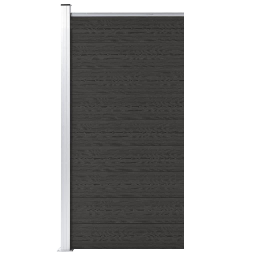 vidaXL Panou de gard, negru, 95x186 cm, WPC vidaXL Panou de gard, negru, 95x186 cm, WPC