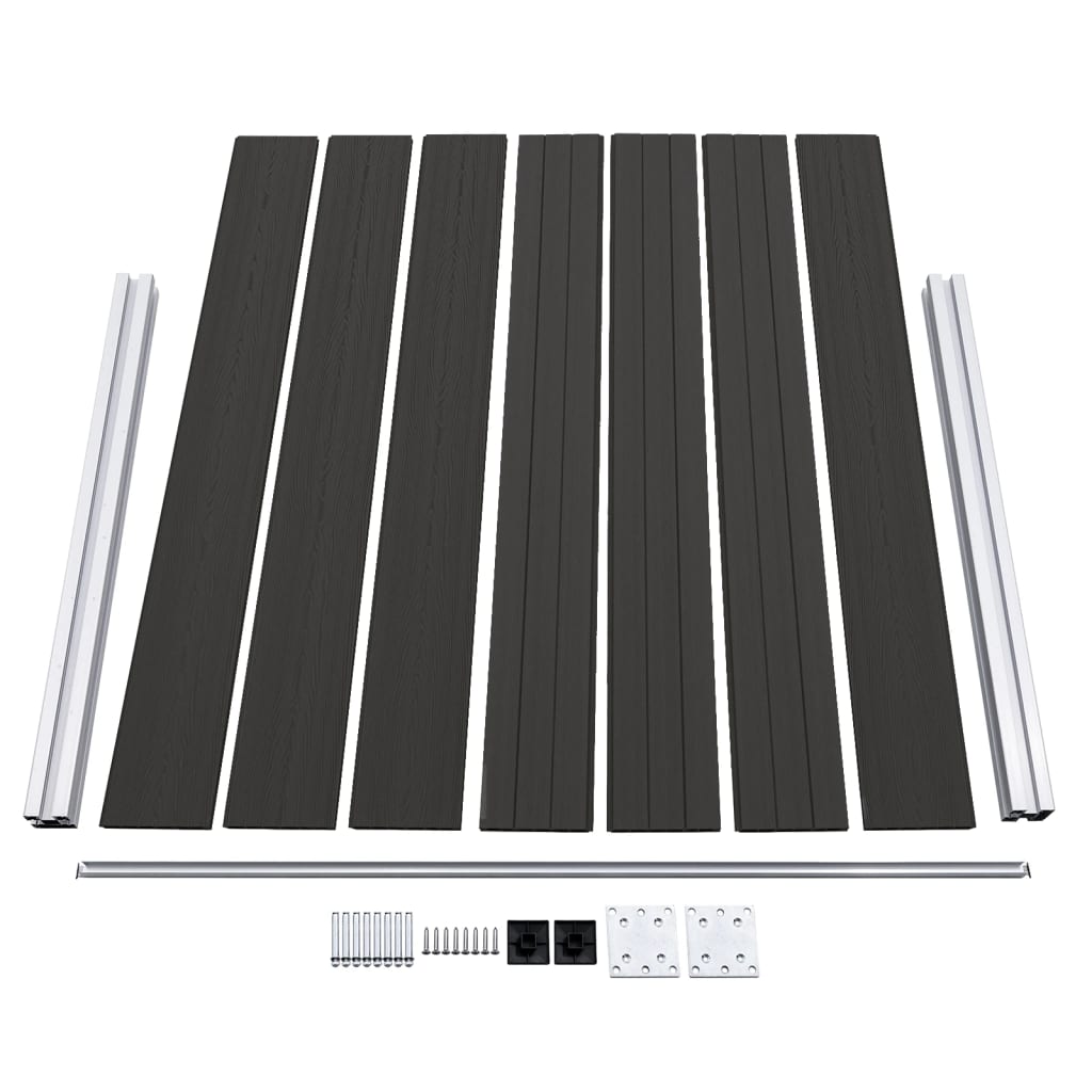 vidaXL Panou de gard, negru, 180x146 cm, WPC vidaXL Panou de gard, negru, 180x146 cm, WPC