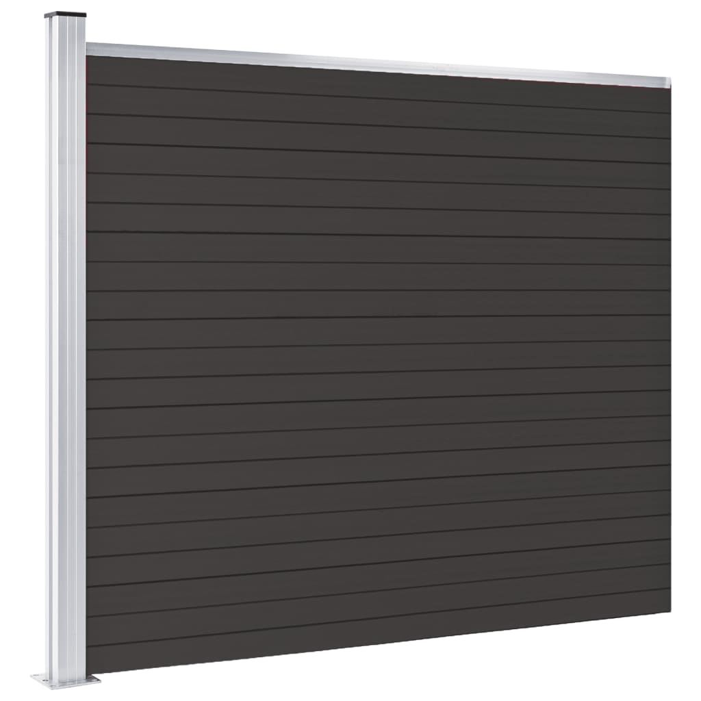 vidaXL Panou de gard, negru, 175x146 cm, WPC vidaXL Panou de gard, negru, 175x146 cm, WPC