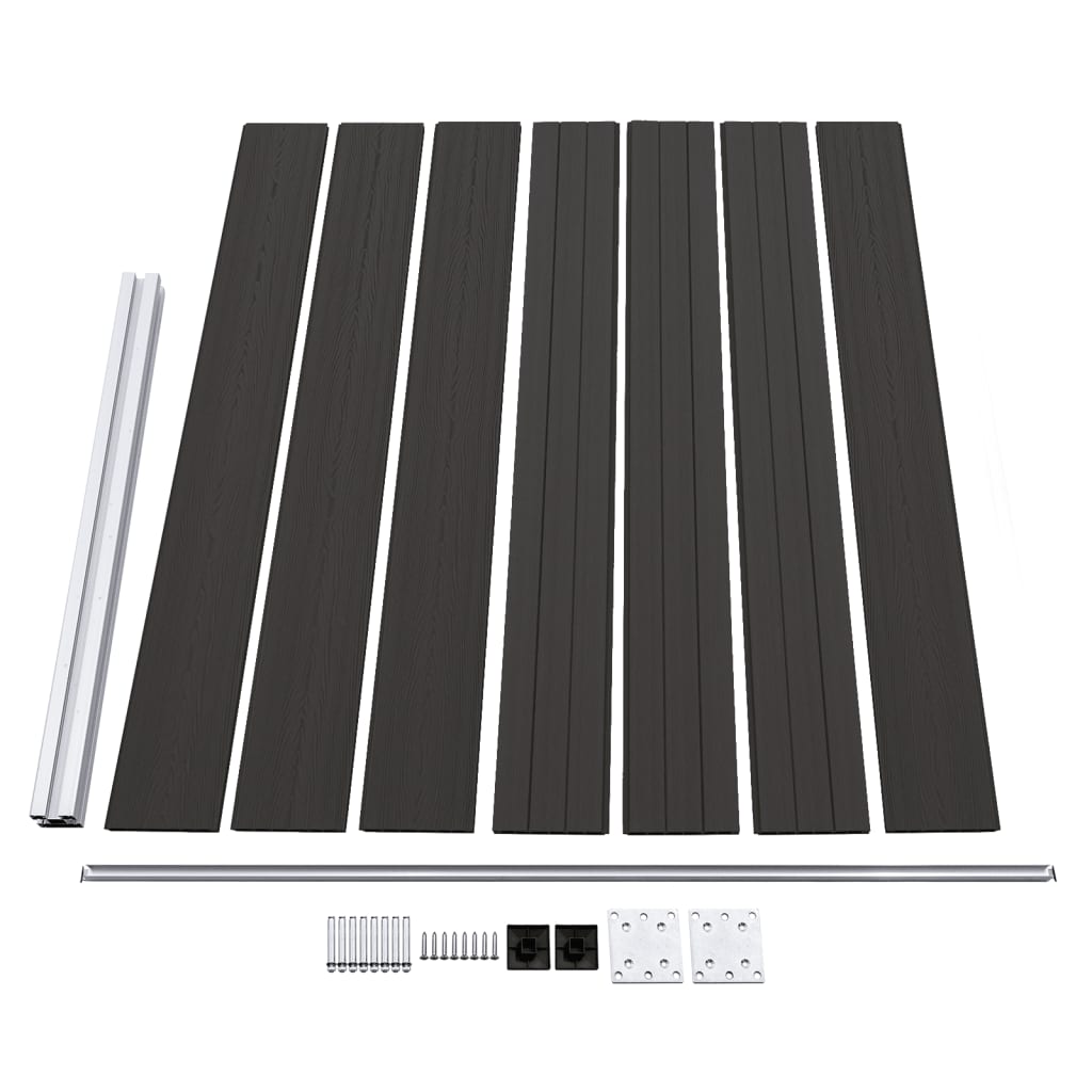 vidaXL Panou de gard, negru, 175x146 cm, WPC vidaXL Panou de gard, negru, 175x146 cm, WPC