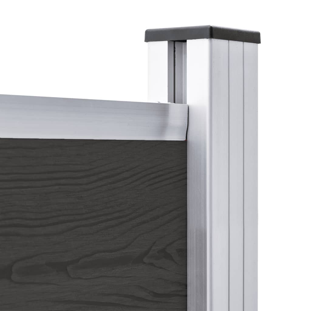 vidaXL Panou de gard, negru, 175x146 cm, WPC vidaXL Panou de gard, negru, 175x146 cm, WPC